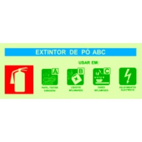 Placa de sinalização Agente Extintor 