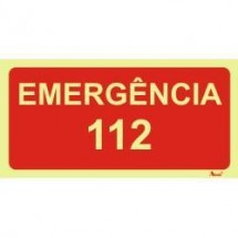 Placa de sinalização Emergência 112 