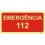 Placa de sinalização Emergência 112 