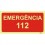 Placa de sinalização Emergência 112 